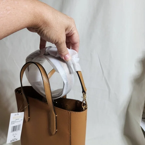 Michael Kors Vincent Small Tan Leather Tote Bag New With Tags And Packaging - Picture 10 of 14